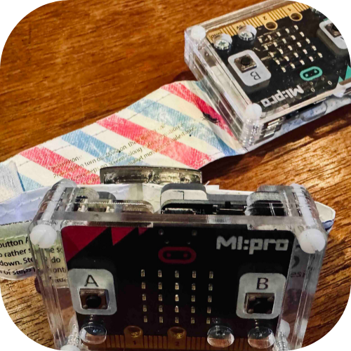 Photo of Student's stepcounter with branded band for Year 7 Digital Technologies: Micro:bit Product Design Unit